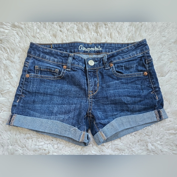 Aeropostale Women's Blue Denim Midi Shorts - Picture 1 of 9